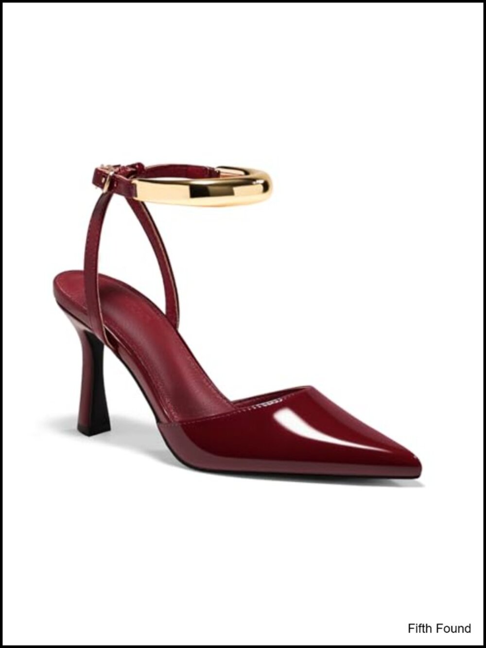 Womens Strappy High Heels Pointed Toe Pumps Faux Leather Ankle Strap Dress Shoes